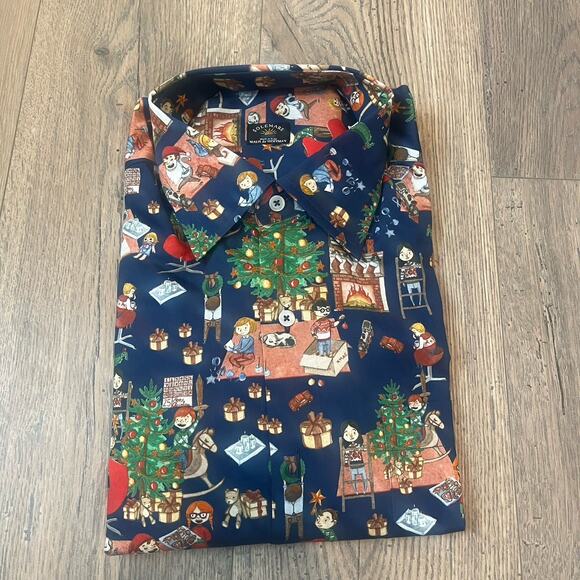 NWT Maus & Hoffman Solemare AOP Our Christmas Sport Shirt Men's Sz L MSRP $235